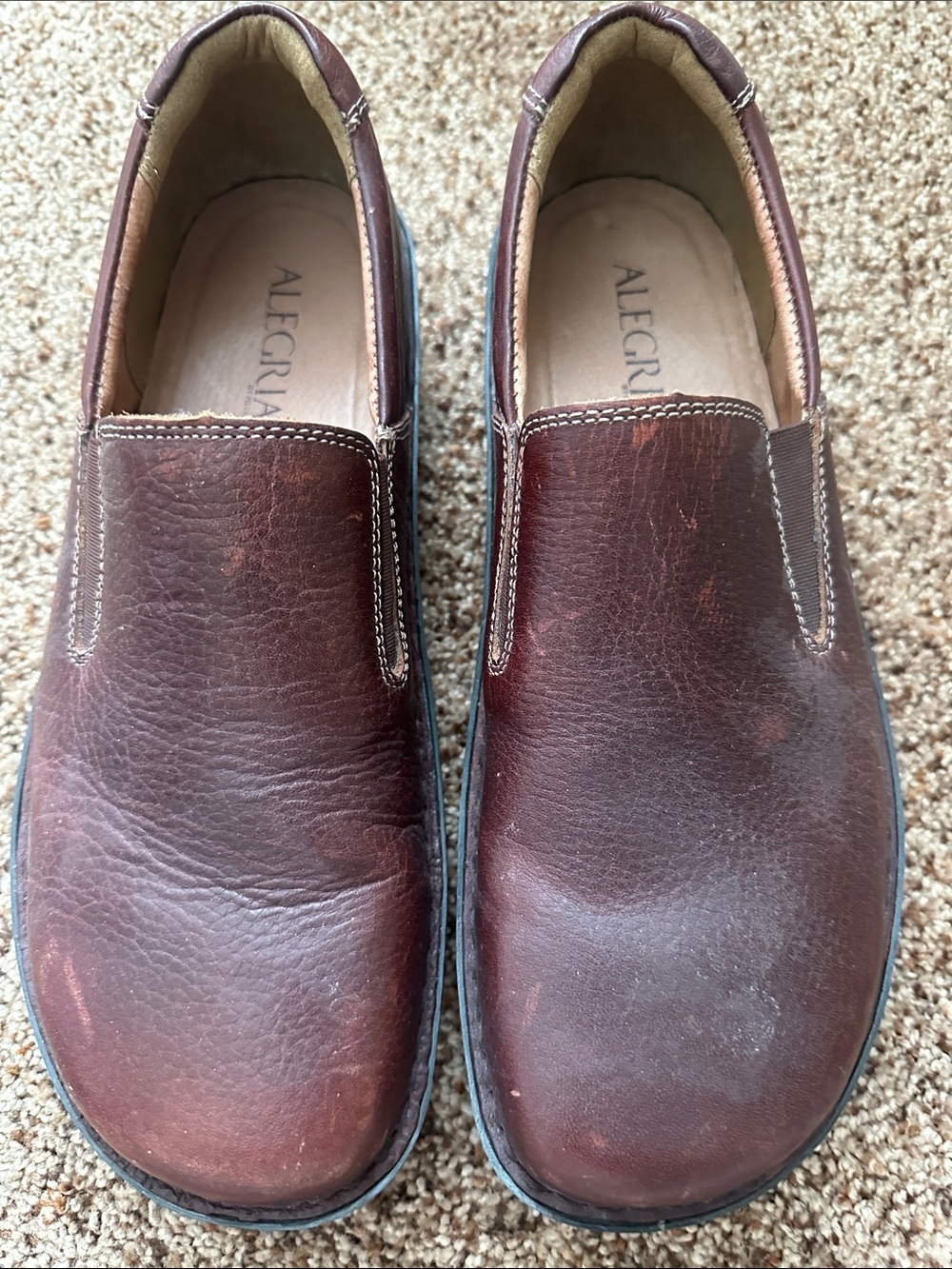Alegria Men's Slip-On Leather Loafers in Brown